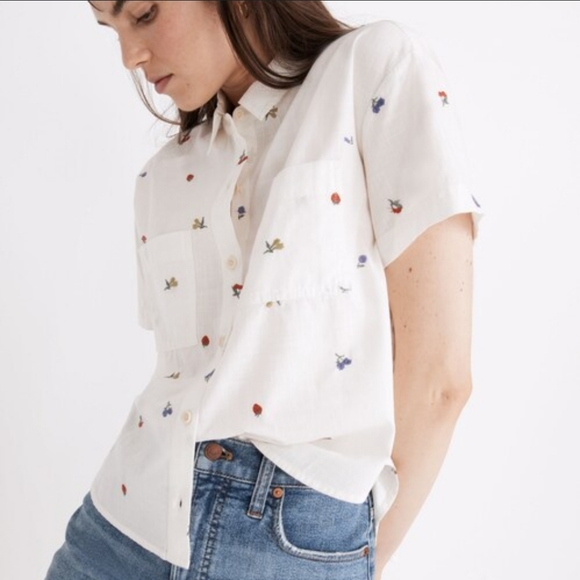 Madewell Tops - Madewell Embroidered Fruit Shirt